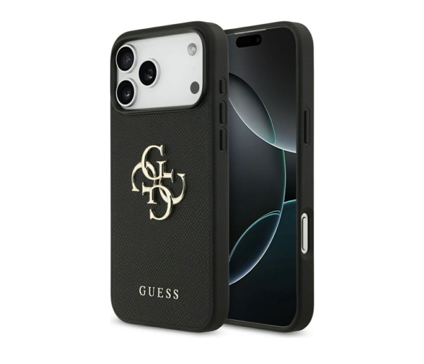 Guess Grained Big 4G & Classic Logo do iPhone 17 Pro Max czarny - 1365540 - zdjęcie